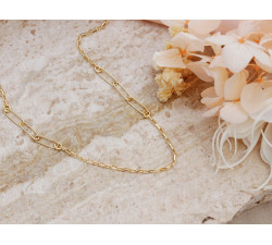 Naszyjnik srebrny pozłacany modny z dużymi ogniwami