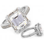 Srebrny pierścionek z prostokątnym oczkiem