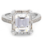 Srebrny pierścionek z prostokątnym oczkiem