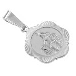 Srebrny medalik Szkaplerz Niepokalana Serce Jezusa