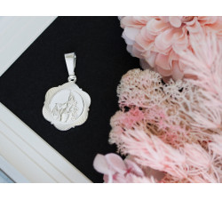 Srebrny medalik Szkaplerz Niepokalana Serce Jezusa