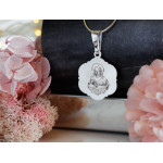 Srebrny medalik Szkaplerz Niepokalana Serce Jezusa