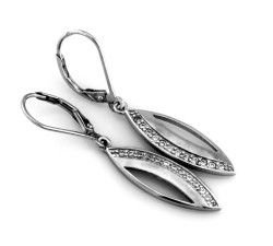 Srebrne wiszące kolczyki z cyrkoniami 0.925