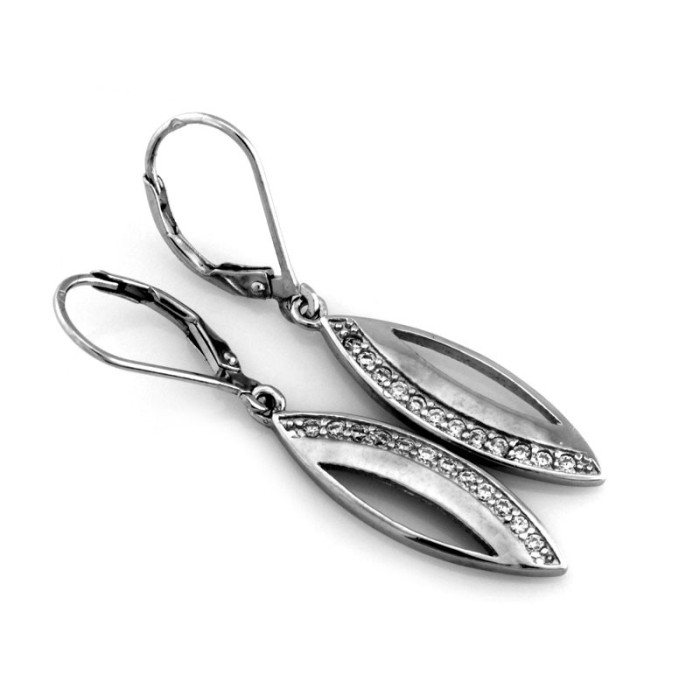 Srebrne wiszące kolczyki z cyrkoniami 0.925