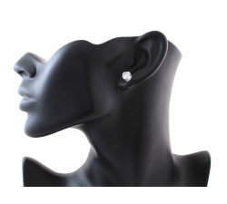 Srebrne kolczyki z sercem i cyrkoniami