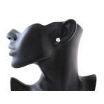 Srebrne kolczyki z sercem i cyrkoniami