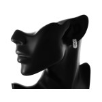 Srebrne kolczyki z cyrkoniami w motywie nieskończoności