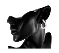 Kolczyki srebrne sztywne modne z greckim wzorem