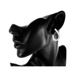 Kolczyki srebrne sztywne modne z greckim wzorem