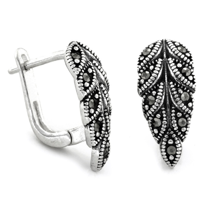 Srebrne kolczyki z markazytami, dla kobiet