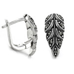 Srebrne kolczyki z markazytami, dla kobiet