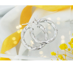 Srebrne kolczyki koła z greckim wzorem 38mm