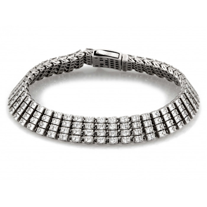 Srebrna bransoletka z cyrkoniami