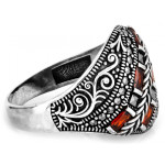 Srebrny pierścień oksydowany z markazytami