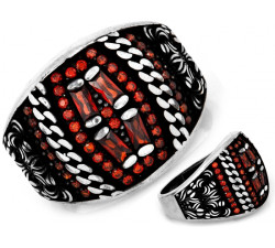 Duży srebrny pierścień z cyrkoniami