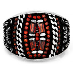 Duży srebrny pierścień z cyrkoniami