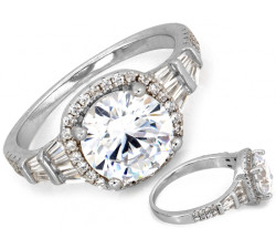 Srebrny pierścionek z wieloma kamieniami pr. 0.925