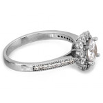 Srebrny pierścionek kwadratowy z cyrkoniami