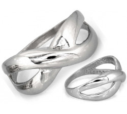 Srebrny pierścionek przeplatany bez kamieni