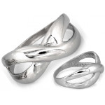 Srebrny pierścionek przeplatany bez kamieni