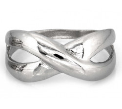 Srebrny pierścionek przeplatany bez kamieni