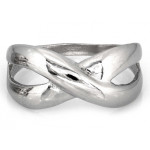 Srebrny pierścionek przeplatany bez kamieni