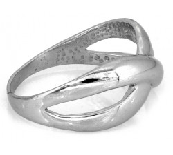 Srebrny pierścionek przeplatany bez kamieni