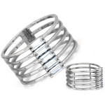 Szeroki srebrny pierścionek z cyrkoniami