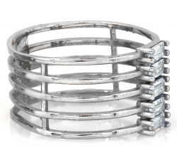 Szeroki srebrny pierścionek z cyrkoniami