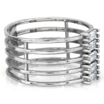 Szeroki srebrny pierścionek z cyrkoniami