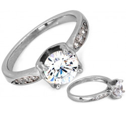 Srebrny pierścionek z oczkiem, klasyczny wzór