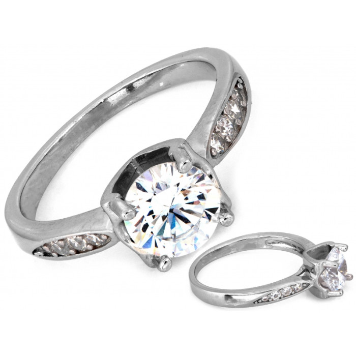 Srebrny pierścionek z oczkiem, klasyczny wzór