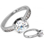 Srebrny pierścionek z oczkiem, klasyczny wzór