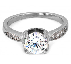 Srebrny pierścionek z oczkiem, klasyczny wzór