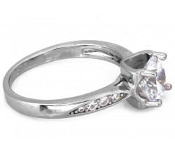 Srebrny pierścionek z oczkiem, klasyczny wzór