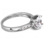 Srebrny pierścionek z oczkiem, klasyczny wzór