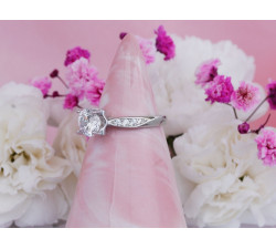 Srebrny pierścionek z oczkiem, klasyczny wzór