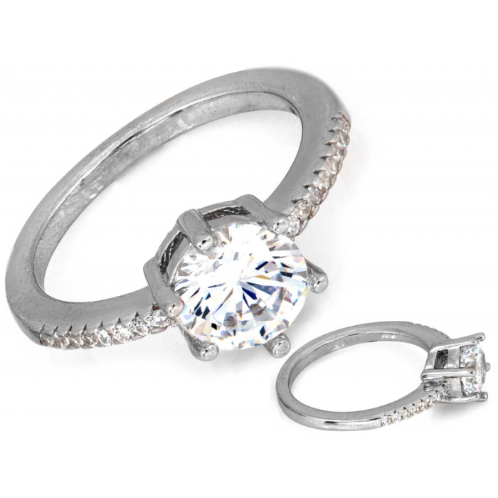 Srebrny pierścionek z cyrkoniami klasyczny zawsze na czasie