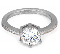 Srebrny pierścionek z cyrkoniami klasyczny zawsze na czasie