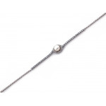 Bransoletka srebrna z cyrkoniami i perłą