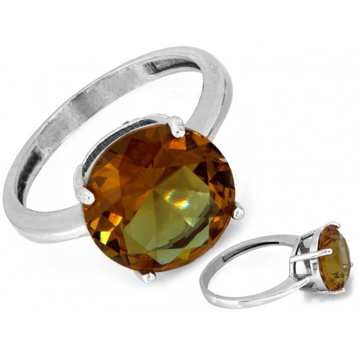 Srebrny pierścionek z okrągłym kamieniem