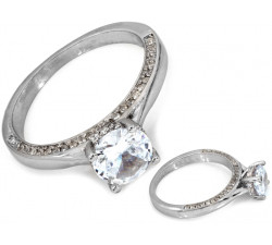 Pierścionek srebrny z oczkiem z cyrkonią