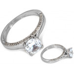 Pierścionek srebrny z oczkiem z cyrkonią