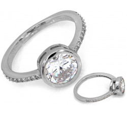 Pierścionek srebrny z cyrkoniami