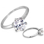 Pierścionek srebrny z dużą cyrkonią