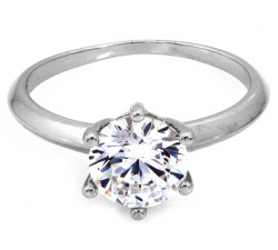 Pierścionek srebrny z dużą cyrkonią