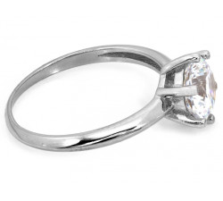 Pierścionek srebrny z dużą cyrkonią