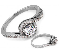 Srebrny pierścionek z cyrkoniami