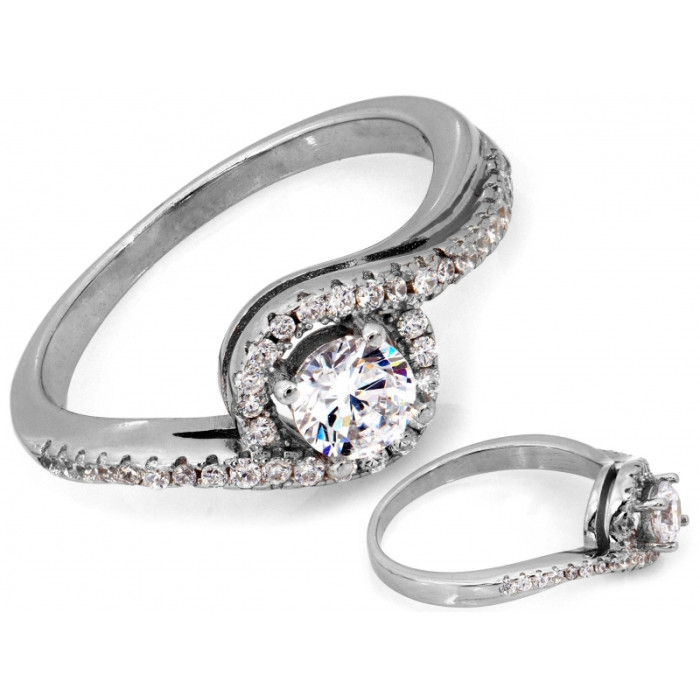 Srebrny pierścionek z cyrkoniami