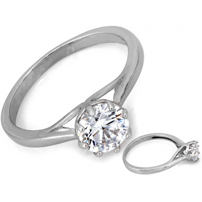 Srebrny pierścionek z cyrkonią